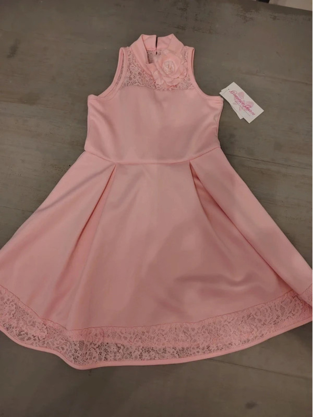 Bonnie Jean Pink Lace Trim Dress | Girls Size 10